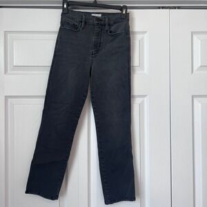 Frame Denim Black Straight Leg Jeans